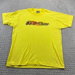 Vintage 80s Screen Stars Best T-Shirt Men Large L Yellow Steamboat Springs CO